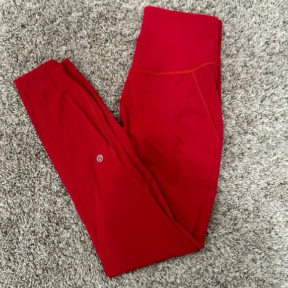 lululemon athletica Red High-Waisted Leggings - Picture 1 of 1